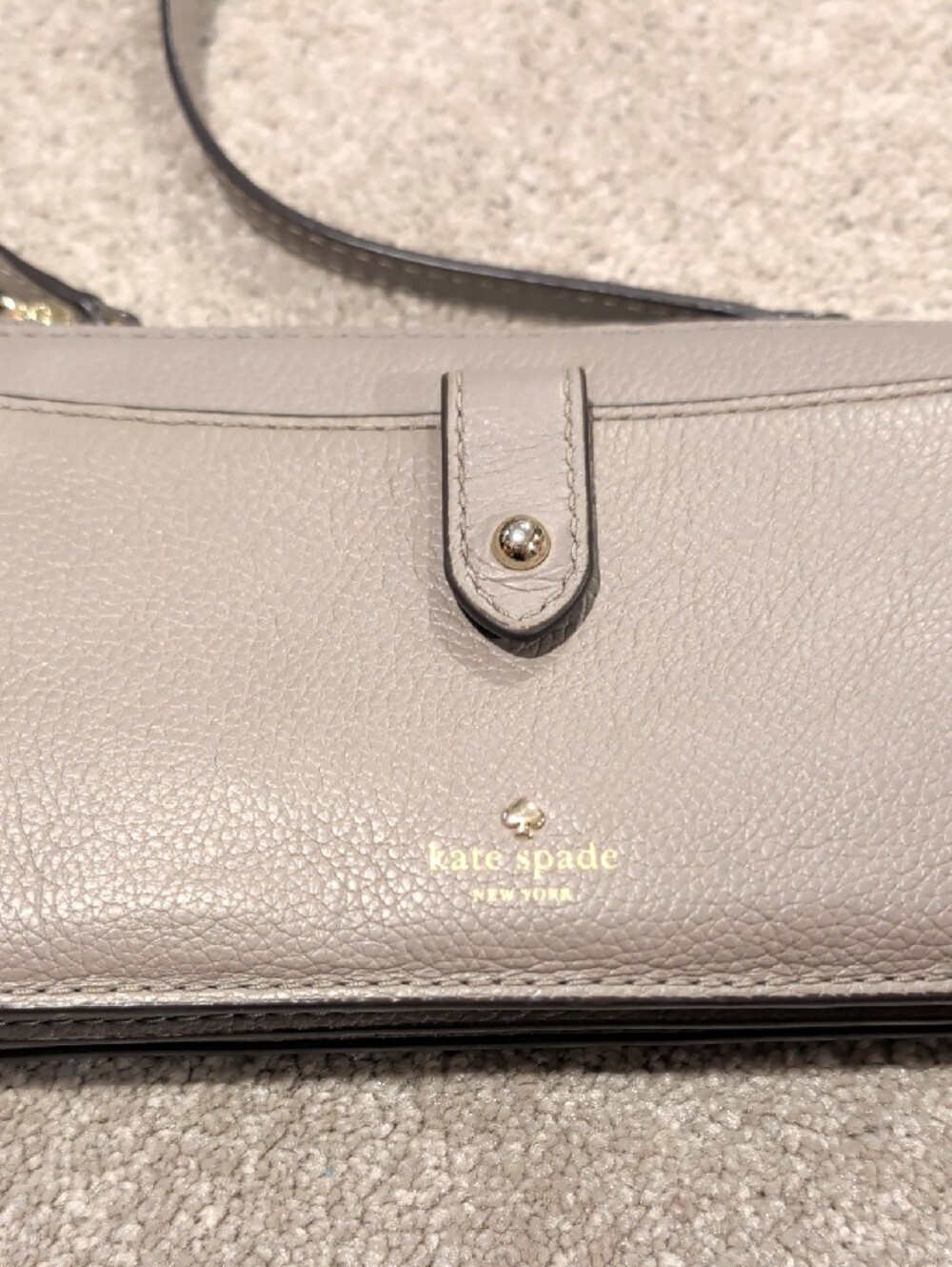 Kate Spade New York Taupe Leather Crossbody Wallet Bag - Picture 3 of 5
